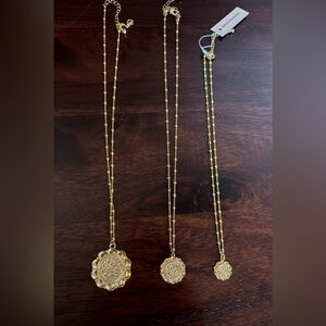 Three Uncommon James Atocha gold pendant necklaces